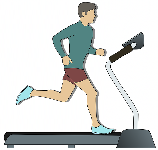 human running on a dog treadmill